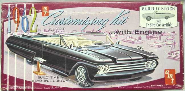 AMT 1/25 1962 Ford Thunderbird Convertible 3 in 1 Customizing Kit - Stock / Racing / Custom - (T-Bird), K212 plastic model kit